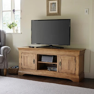 Oak TV Stand Unit - French Farmhouse Style - Ex-Display