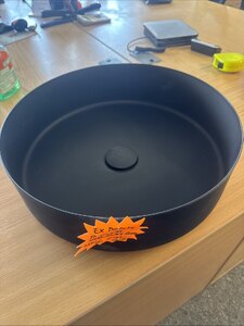 Ex-Display 40cm Round Matte Black Steel Basin