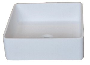 Ashton & Bentley Daphne Square 37cm Biome Basin in Matt White (Ex-Display)