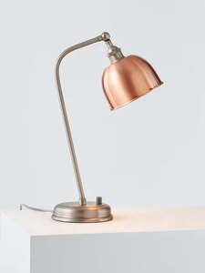 Boxed Ex-Display John Lewis Baldwin Desk Lamp, Brushed Copper