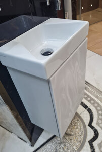 Ex-Display Catalano Comfort Cloakroom Basin & Wall Hung Unit, Corian Door, White