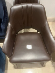 New Ex-Display, Bespoke Made, Brown Pleated Dining Chair, In Stock