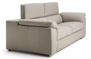 Argos Home Valencia 3 Seater Leather Sofa in Light Grey, Ex-Display