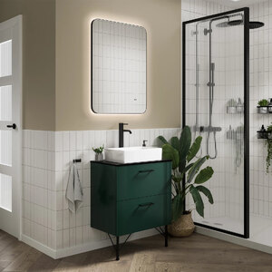 Ex-Display HiB Arcane Curve LED Mirror 600mm Matt Black