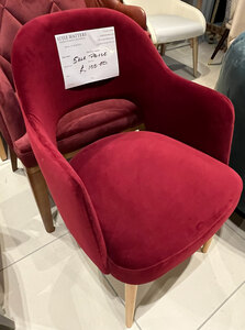 New Ex-Display Bespoke Made Red Velvet Dining Chair