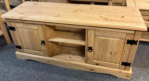 Corona 2 Door Media Pine TV Unit, Ex-Display