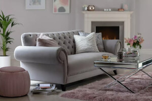 Argos Home Chelsea Velvet 3 Seater Sofa - Grey (Ex-Display)
