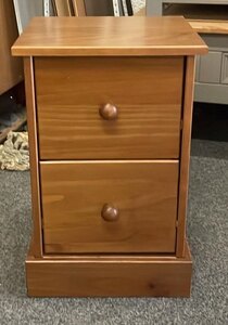 Farmhouse Dark 2 Drawer Pine Bedside Table (Ex-Display)
