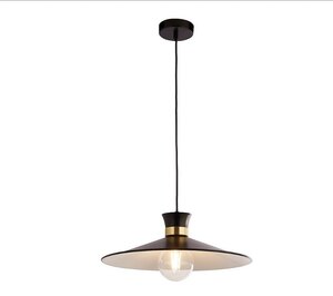 Homebase Balham 1 Light Pendant Ceiling Light in Black and Brass - Ex-Display Boxed