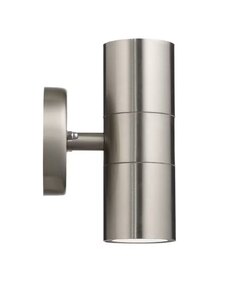 John Lewis Strom Outdoor Wall Light, Brushed Steel, Ex-Display Boxed