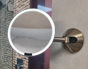 Ex-Display Simplehuman Wall Hung Shaving Mirror with Sensor Light in Brass
