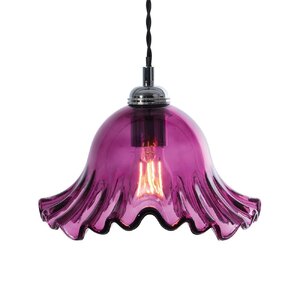 Ex-Display Purple Sarina Vintage Style Glass Pendant with Twisted Flex