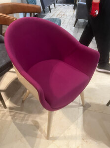 New Ex-Display Bespoke Fuchsia Rounded Chair with Beige Back