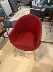 New Ex-Display Bespoke Made Chilli Red Rounded Dining Chair