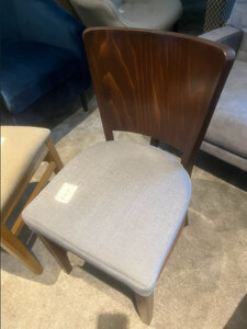 New Ex-Display Bespoke Wooden Dining Chair with Grey Base and Hard Back