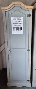 Corona Grey Wax 1 Door Arch Top Pine Wardrobe (Ex-Display)