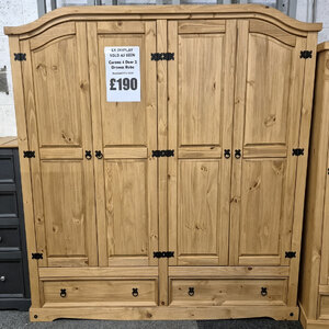 Corona 4 Door 2 Drawer Pine Wardrobe (Ex-Display, Disassembled)