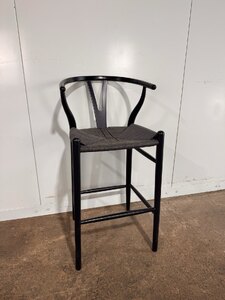 Ex-Display Black Wishbone Barstool